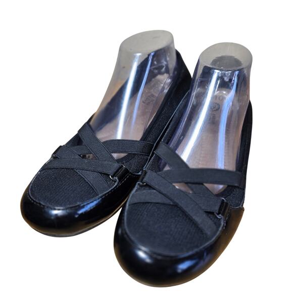 Earth Spirit Shoes Peni Slip On Black Leather Round Toe Low Comfort Womens Sz 10 - Picture 2 of 8